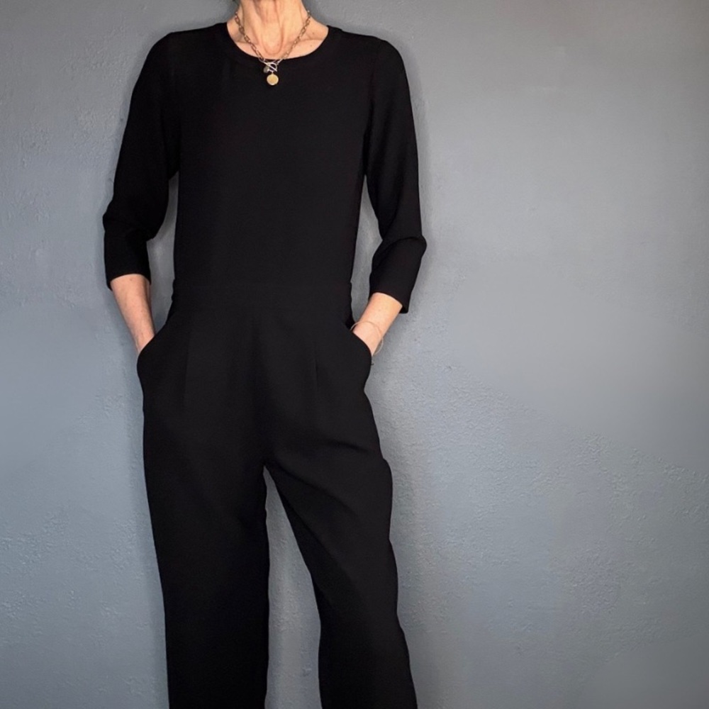 Madewell Classic Black Cropped Jumpsuit